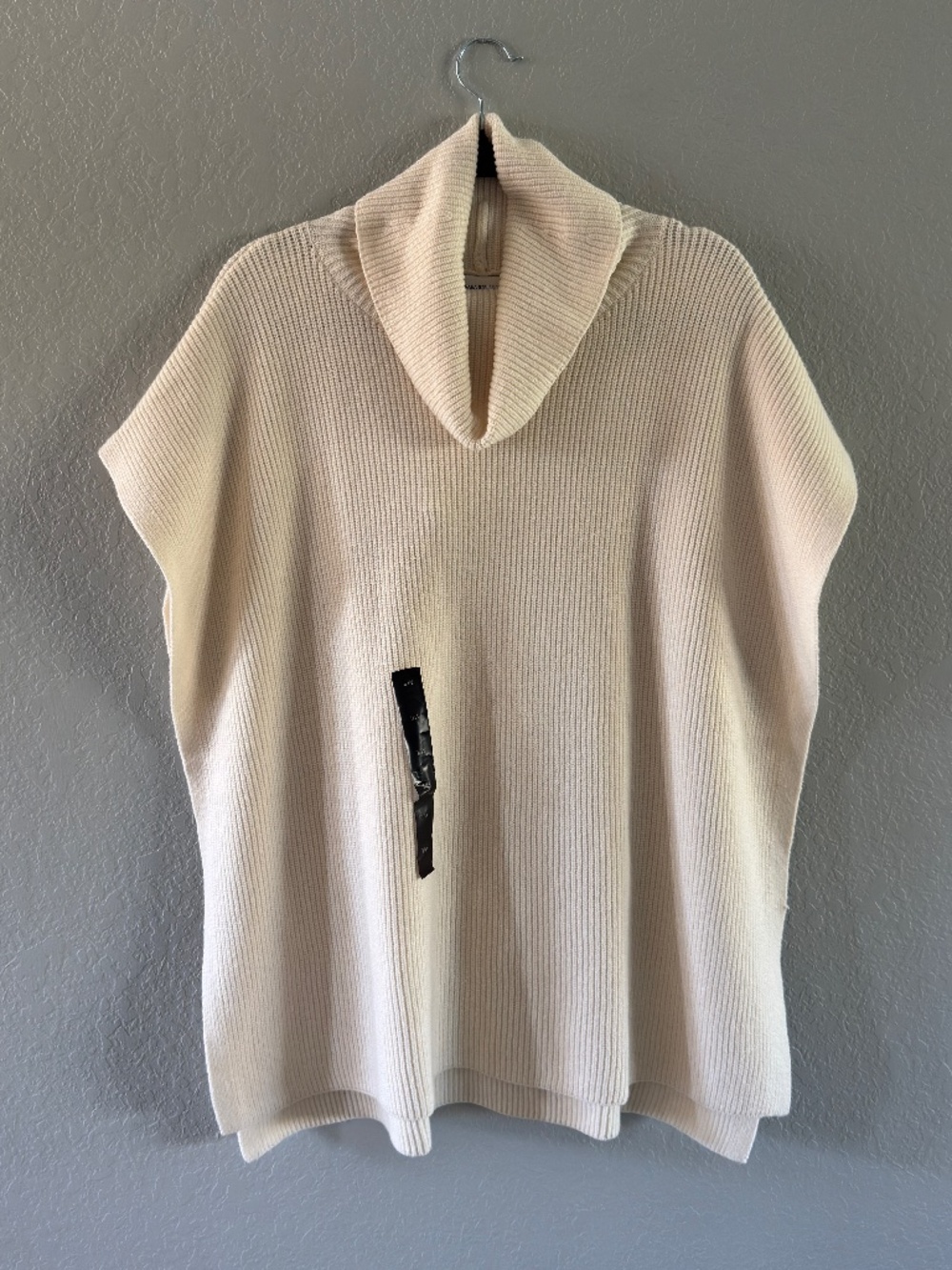 NWT Banana Republic Sweater Poncho Cowl Neck Cream Size M/L